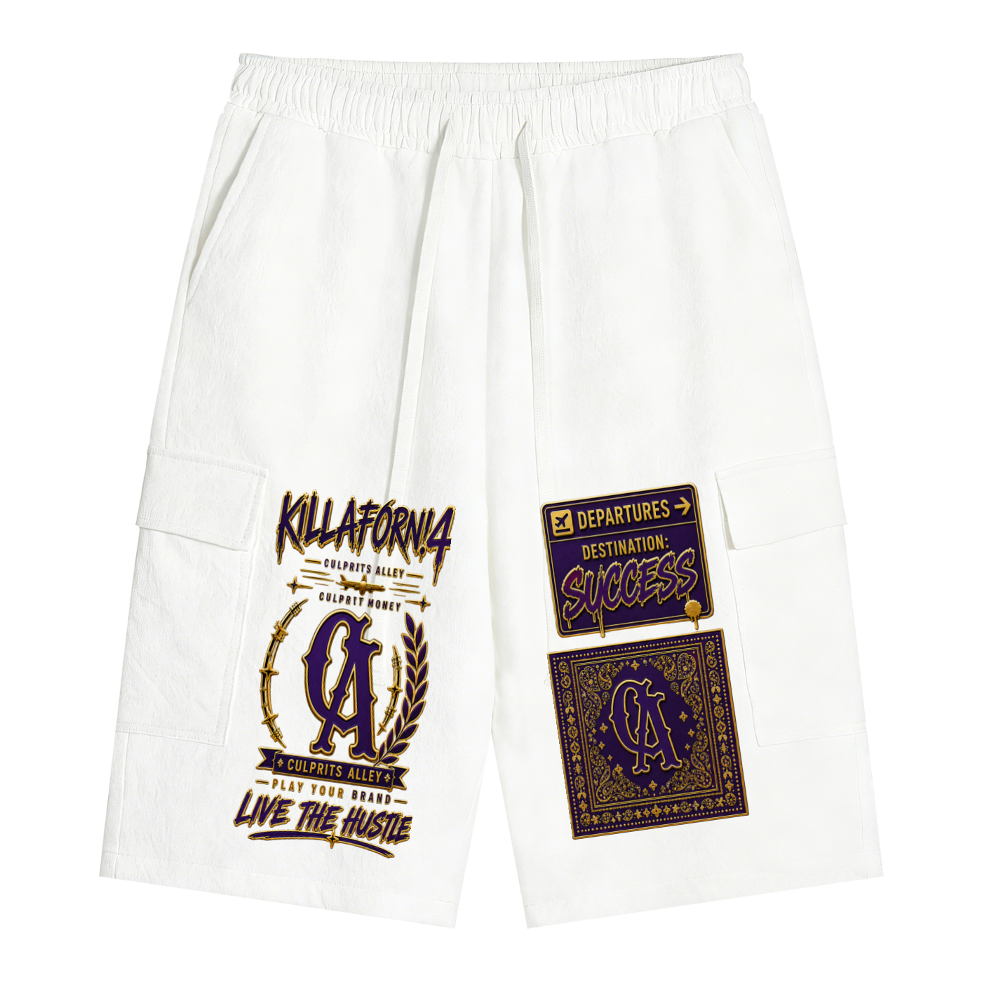 Unisex Drawstring Cargo Shorts
