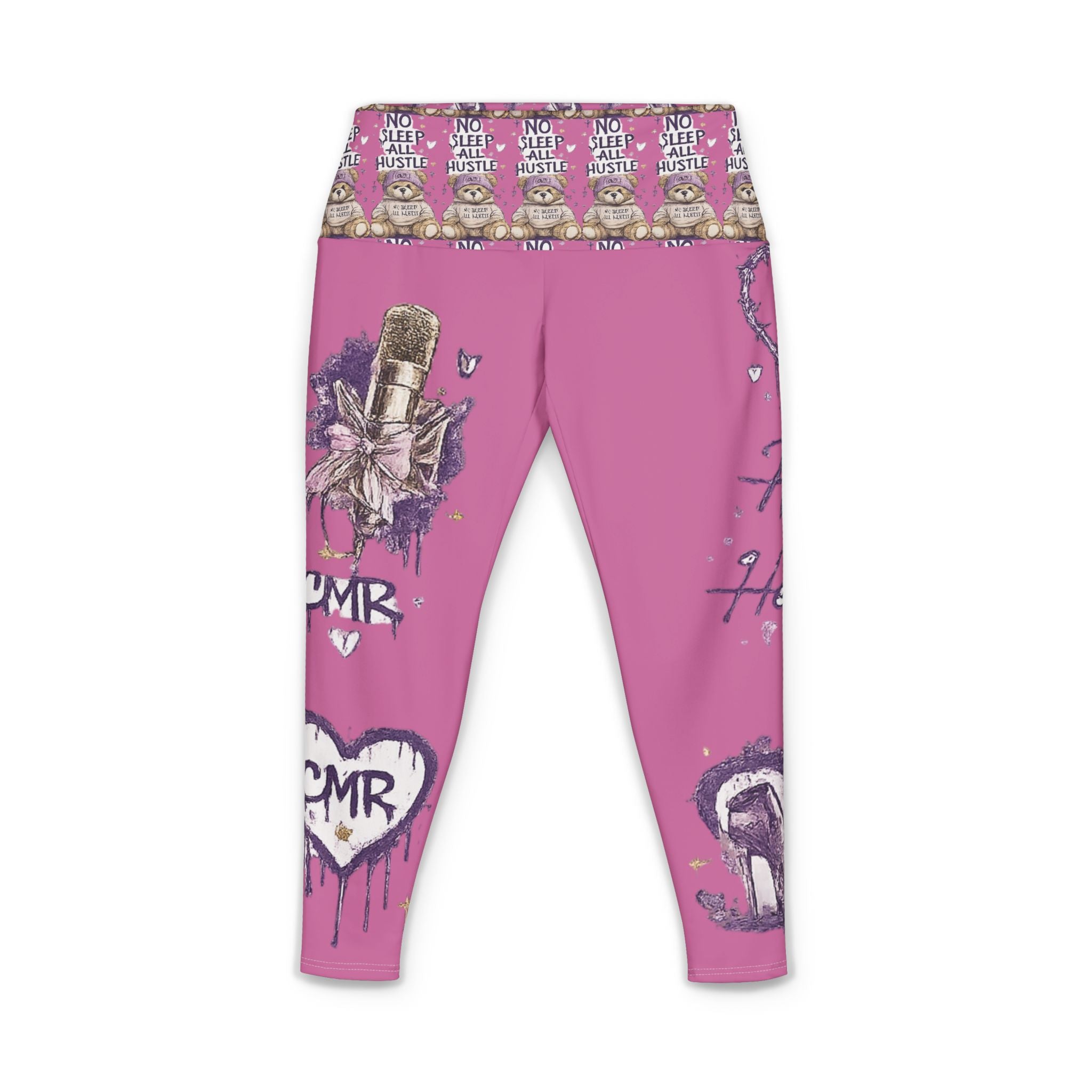 Pink Graffiti Heart Yoga Pants — CMR Spray Art All-Over Print