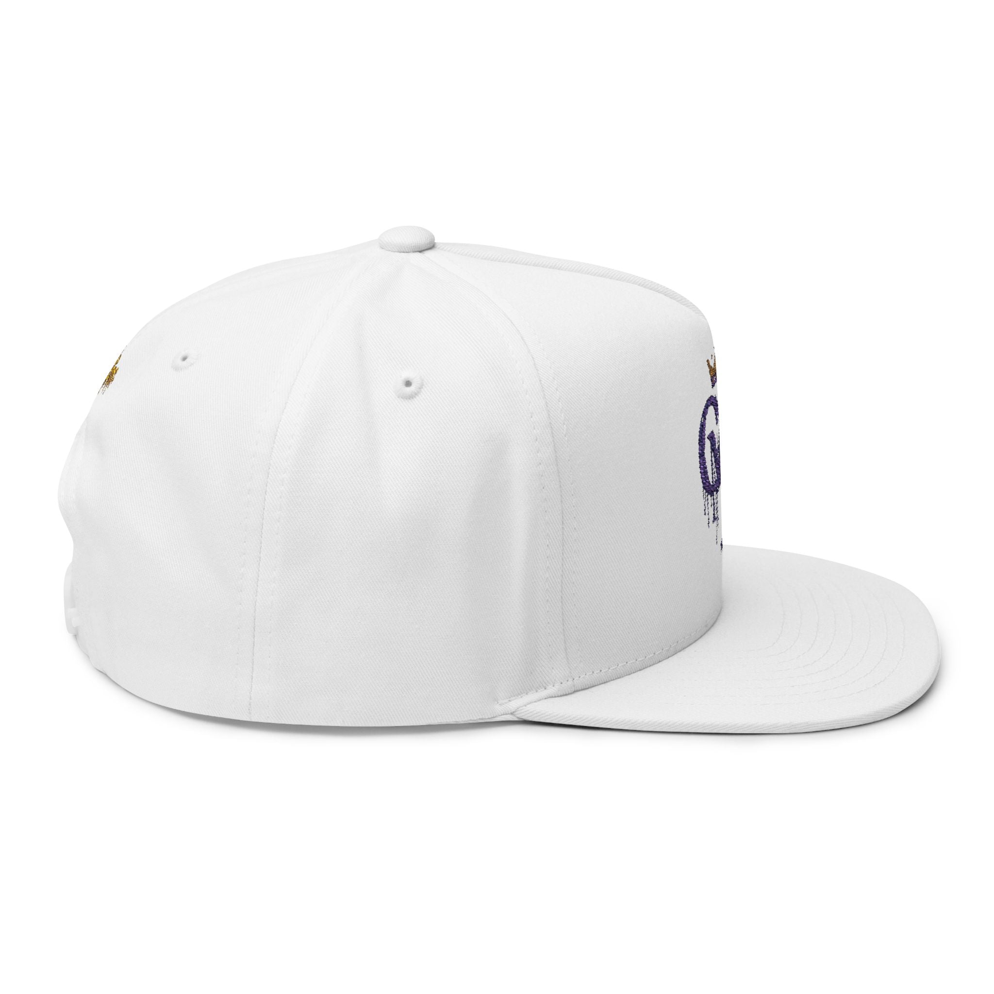Royal Graffiti Flat Bill Cap — Embroidered CMR Crown Logo