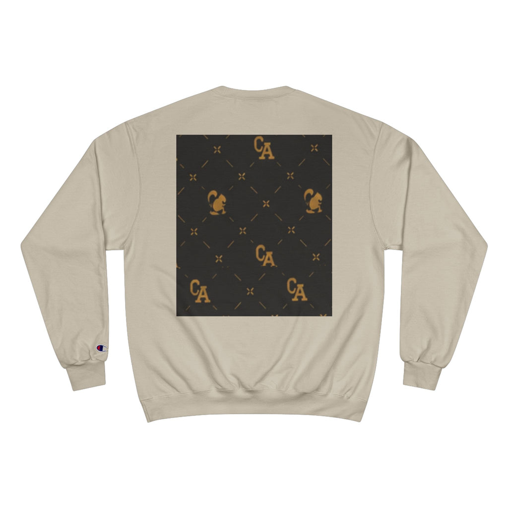 Champion Sweatshirt — Gold Monogram Luxury Pattern Crewneck