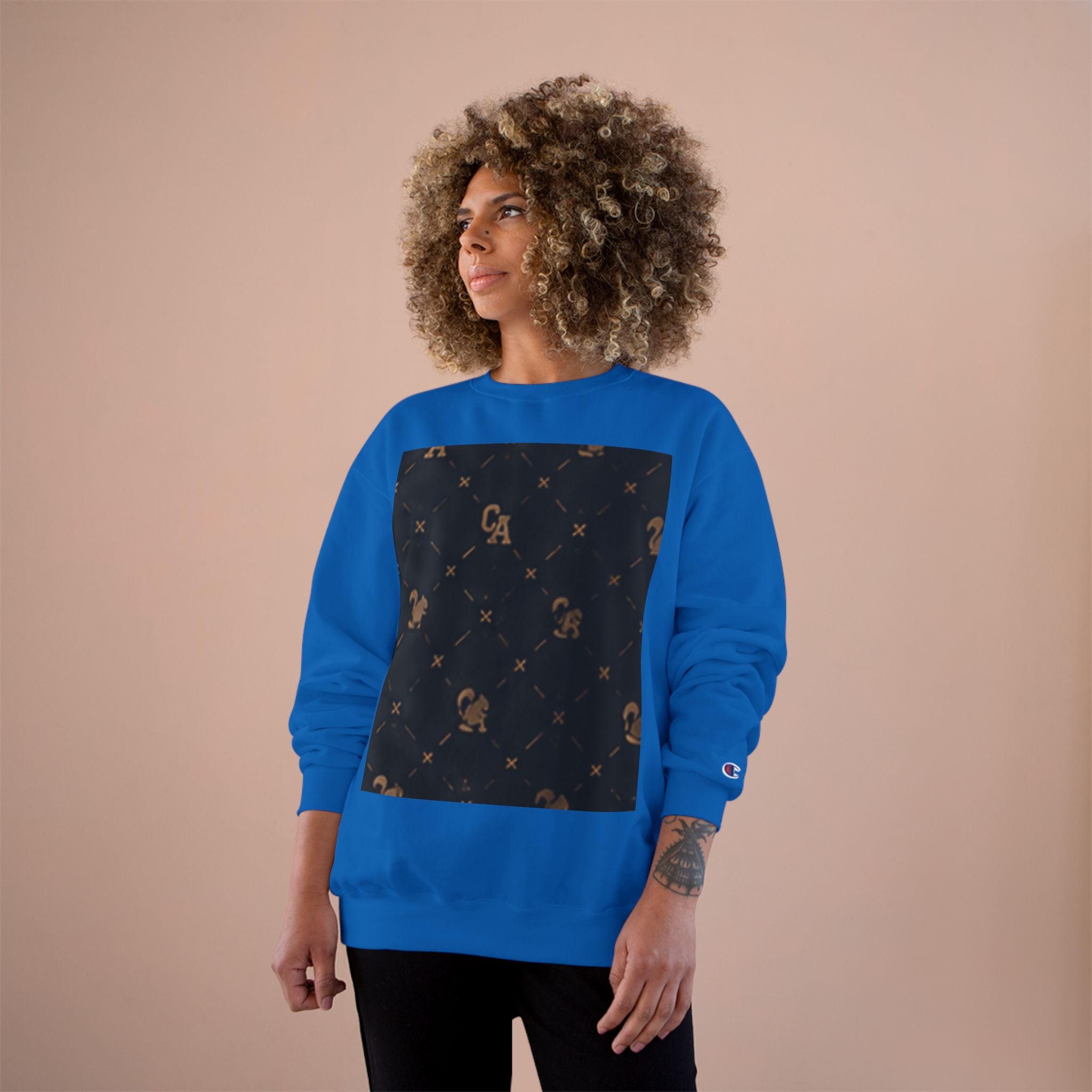 Champion Sweatshirt — Subtle Rust Fleck Square Graphic Crewneck