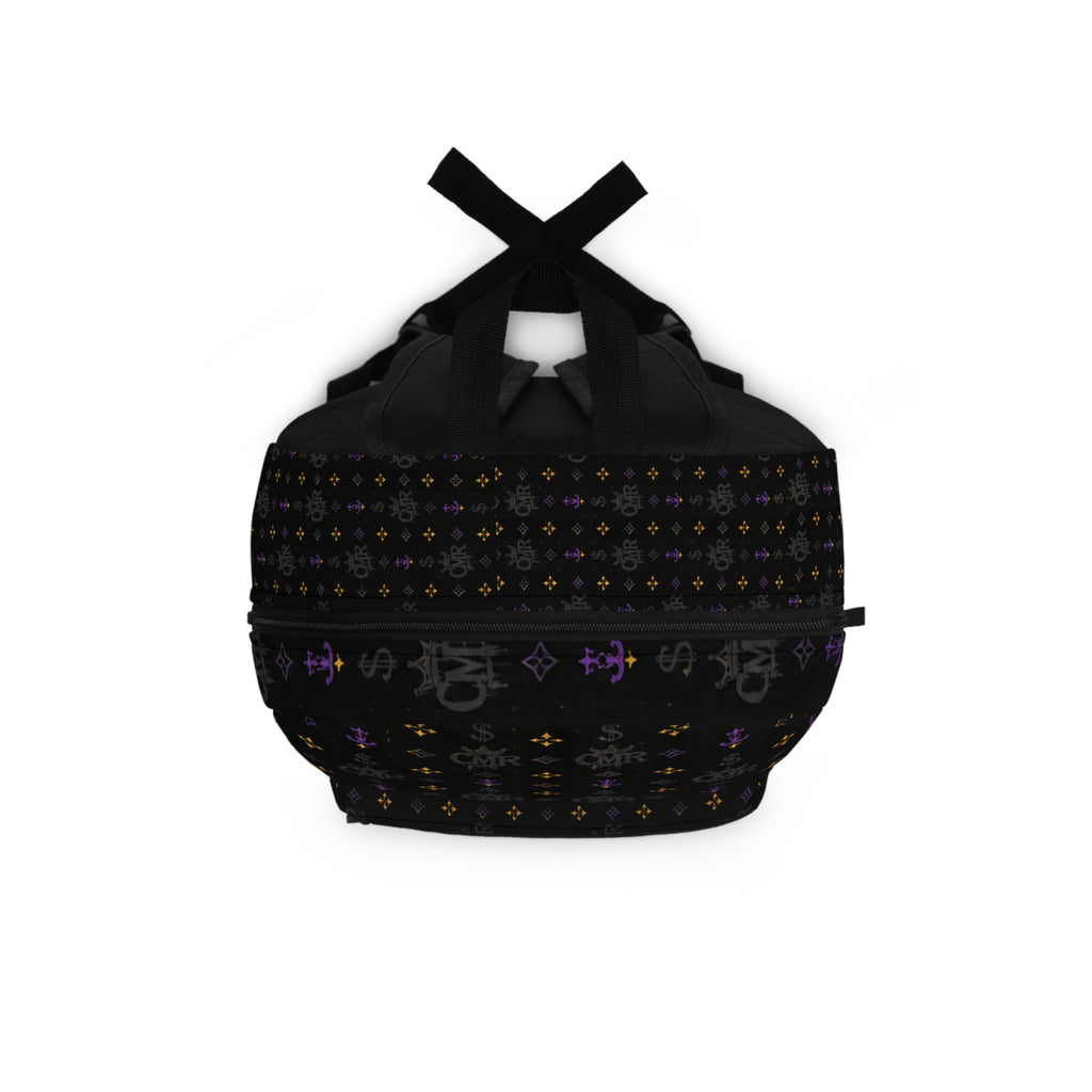 Monogram Noir Pattern Backpack — Black Luxe Floral & Anchor Print