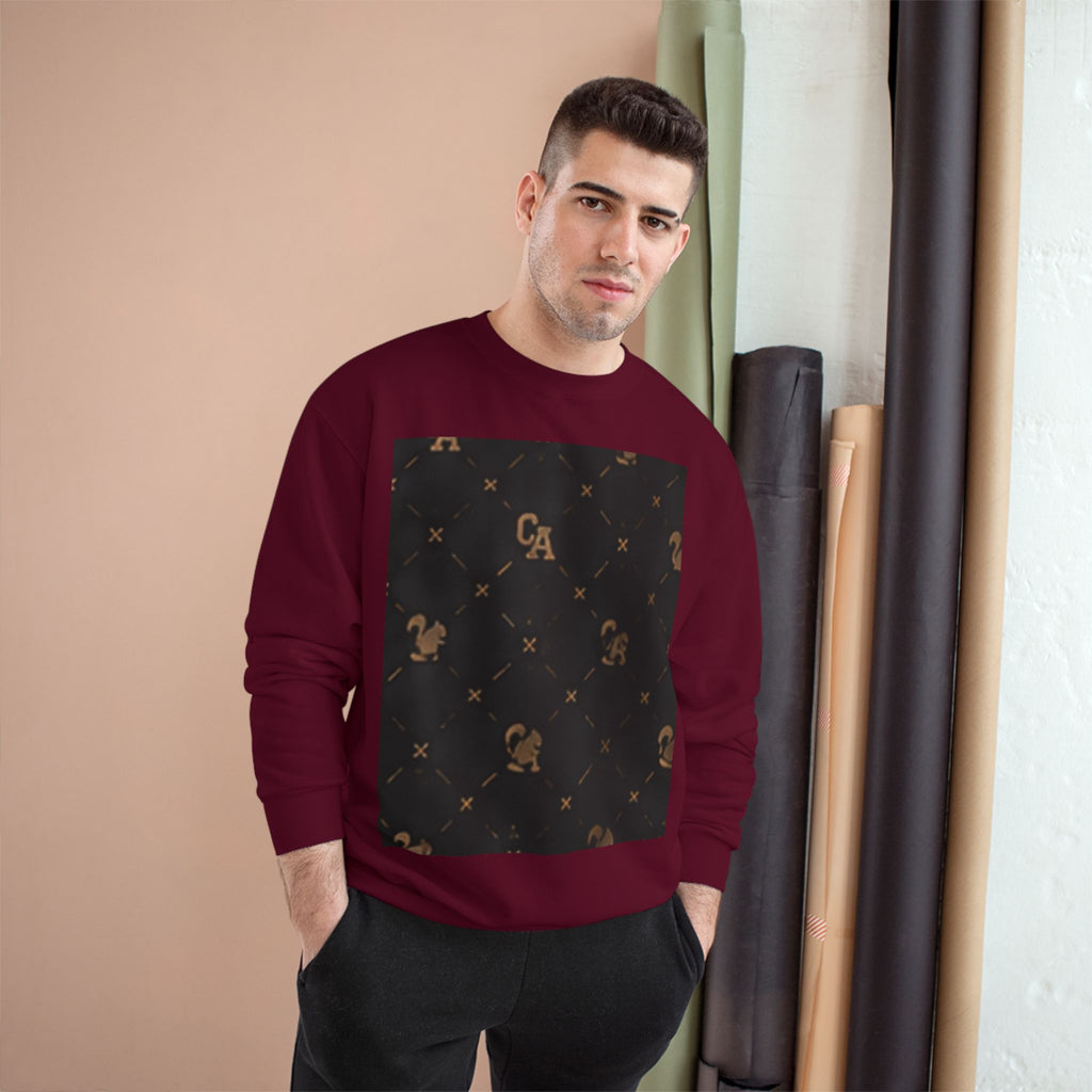 Champion Sweatshirt — Subtle Rust Fleck Square Graphic Crewneck