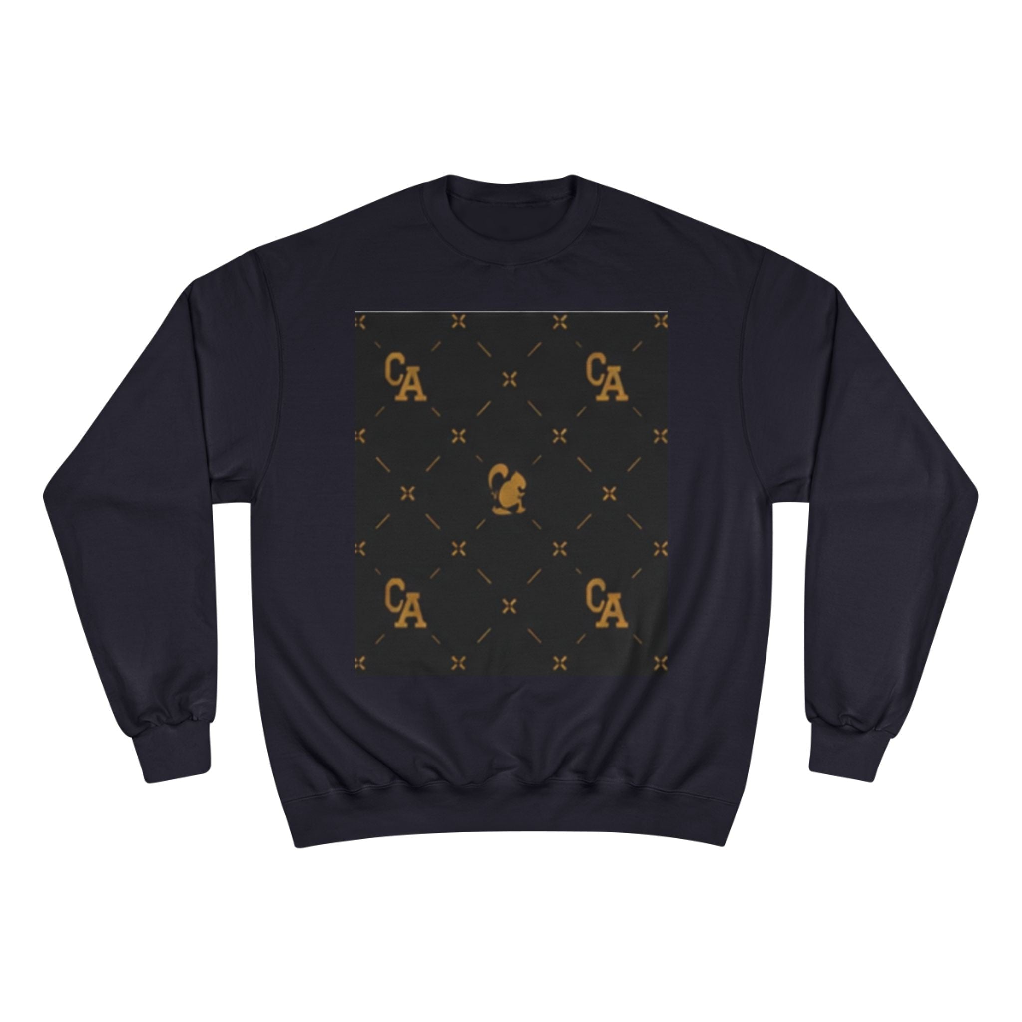 Champion Sweatshirt — Gold Monogram Luxury Pattern Crewneck