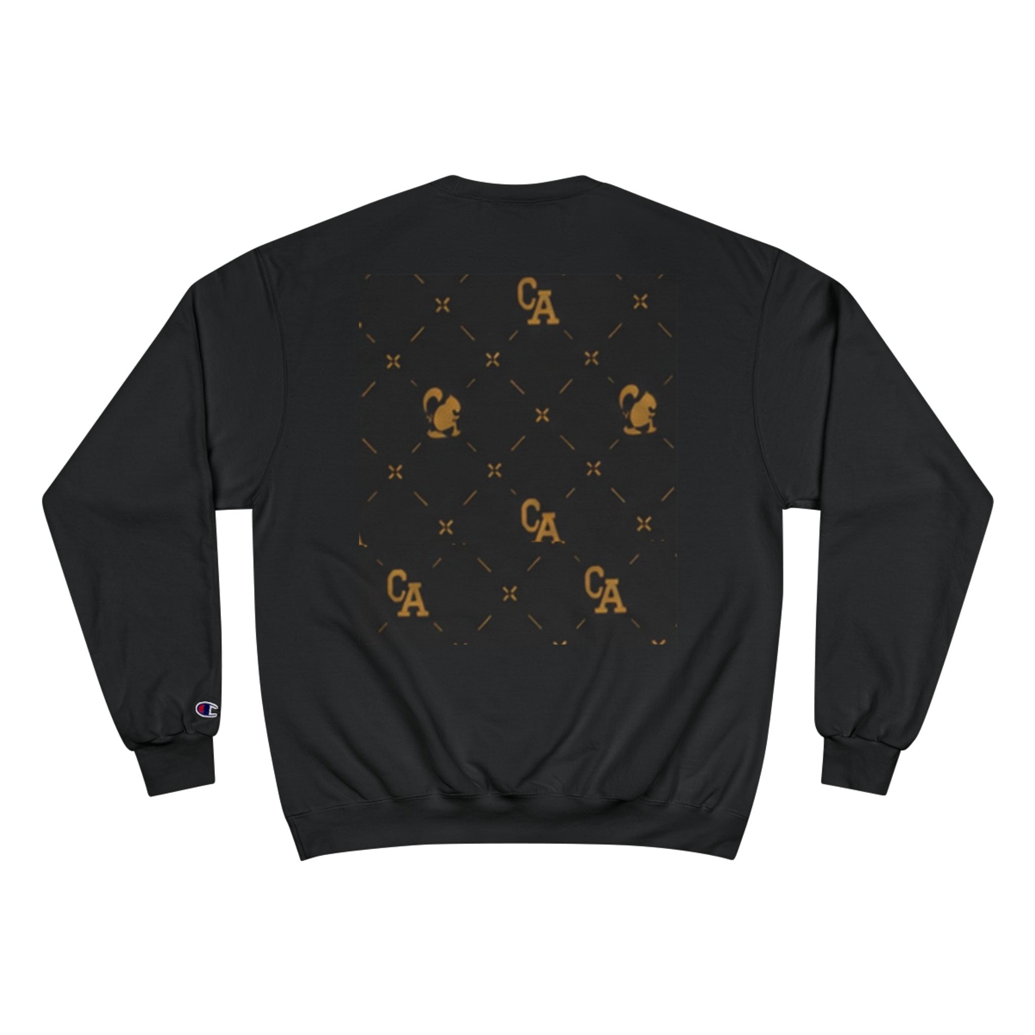 Champion Sweatshirt — Gold Monogram Luxury Pattern Crewneck