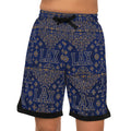 LAX Lacrosse Bandana-Print Rib Shorts — Athletic Casual Summer Wear