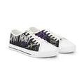 Graffiti Purple Black Men's Low Top Sneakers — Urban Street Style Shoes
