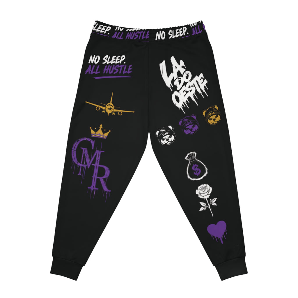 Streetwear Joggers — 'No Sleep All Hustle' LA Westside Graphic Athletic Pants