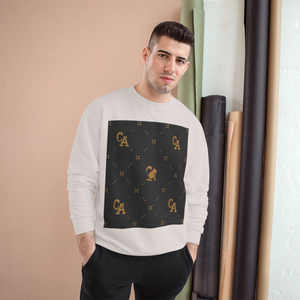 Champion Sweatshirt — Gold Monogram Luxury Pattern Crewneck