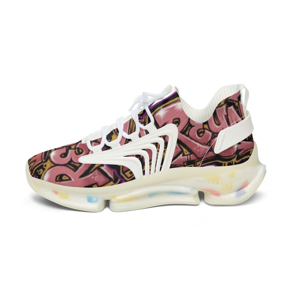 Women's Mesh Sneakers — Colorful Graffiti Print Athletic Shoes