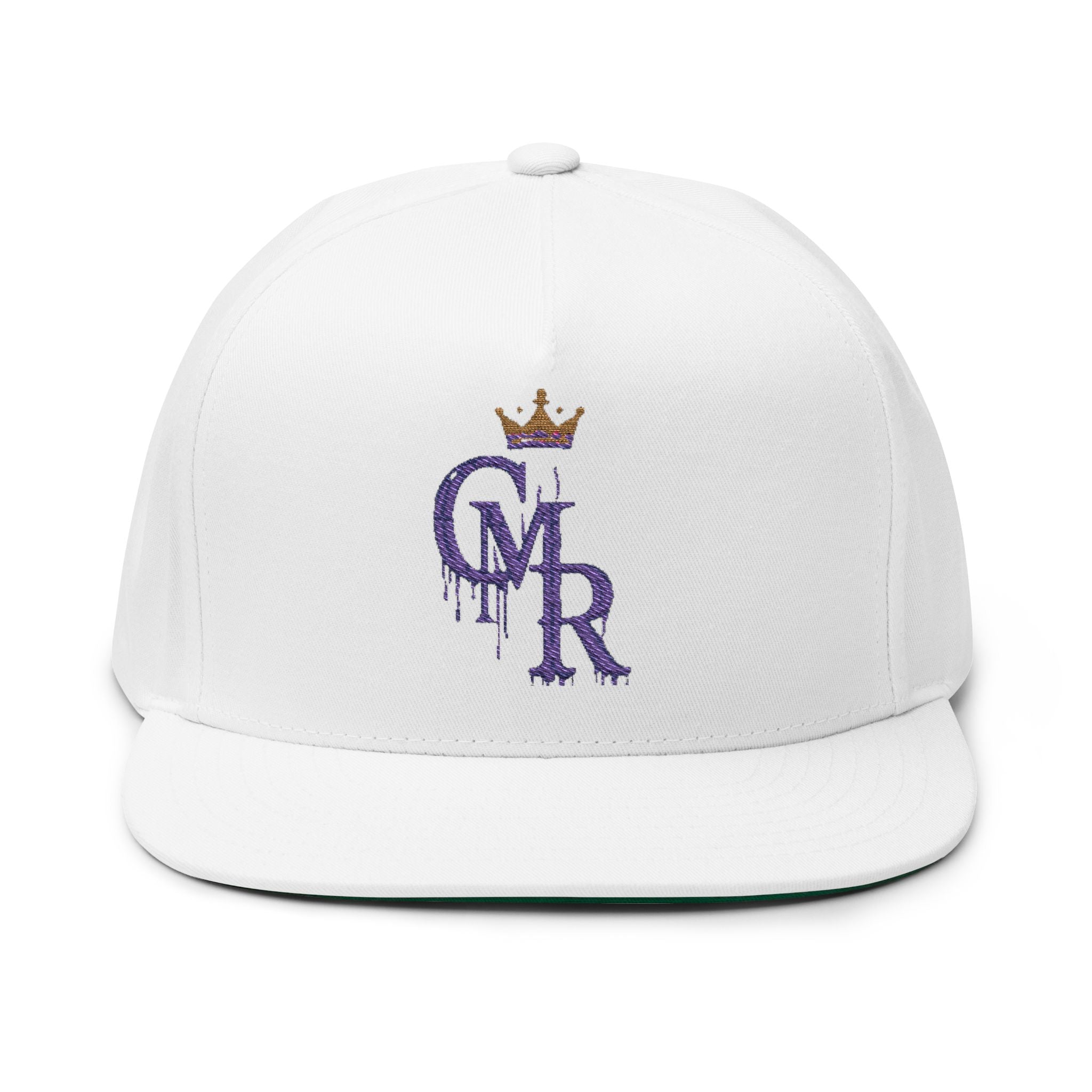 Royal Graffiti Flat Bill Cap — Embroidered CMR Crown Logo