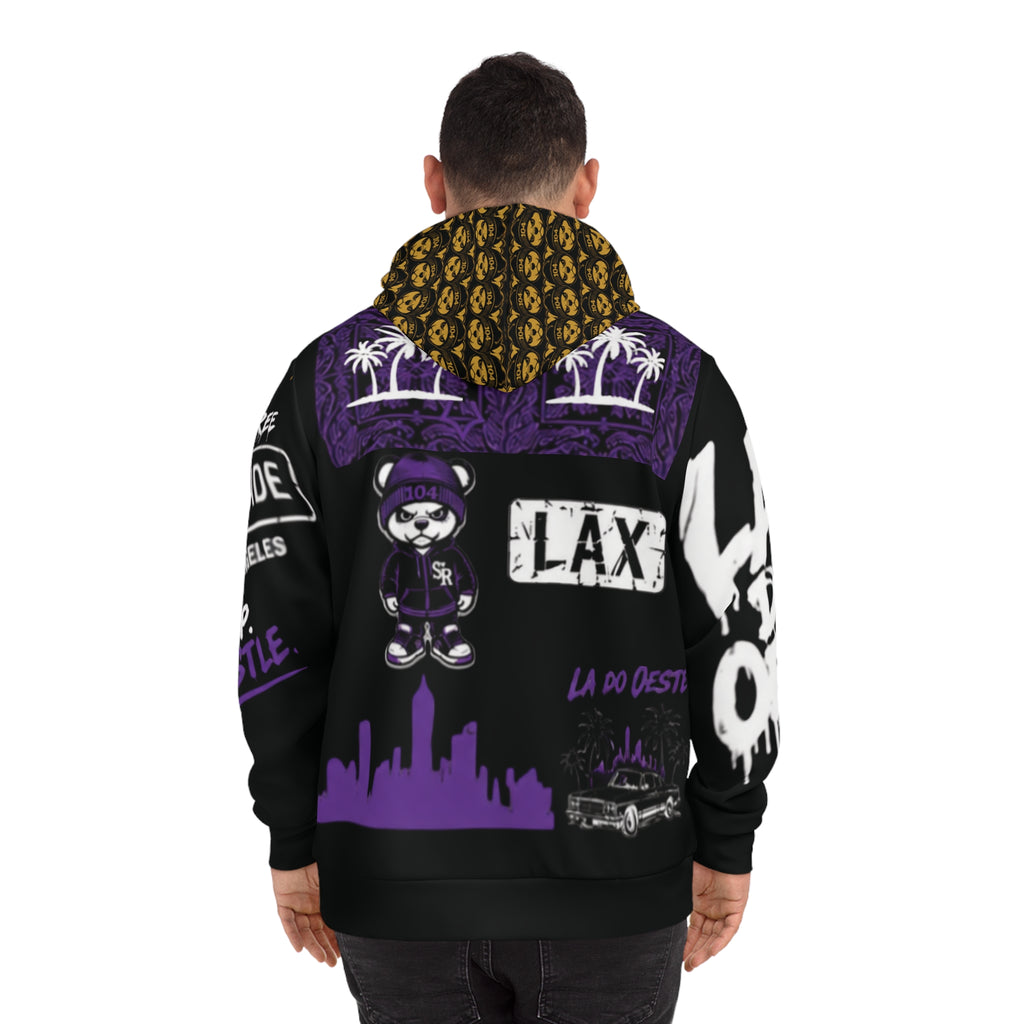Monogram Repeat Fashion Hoodie – All-Over Print Casual Pullover