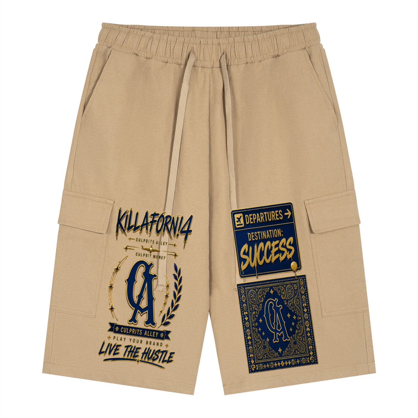 Unisex Drawstring Cargo Shorts