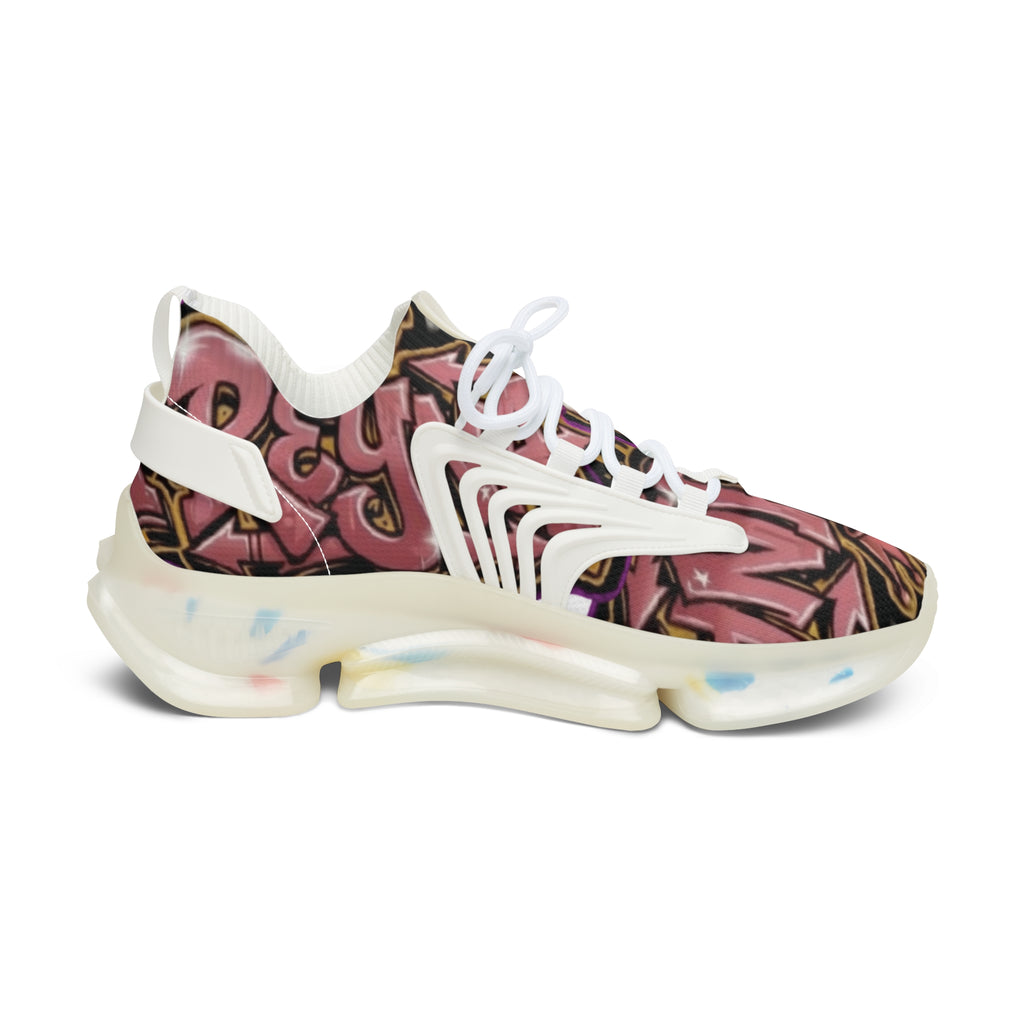 Women's Mesh Sneakers — Colorful Graffiti Print Athletic Shoes