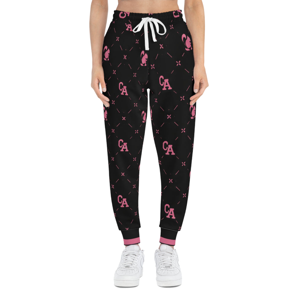 Athletic Joggers — Black & Pink Monogram Lounge Pants