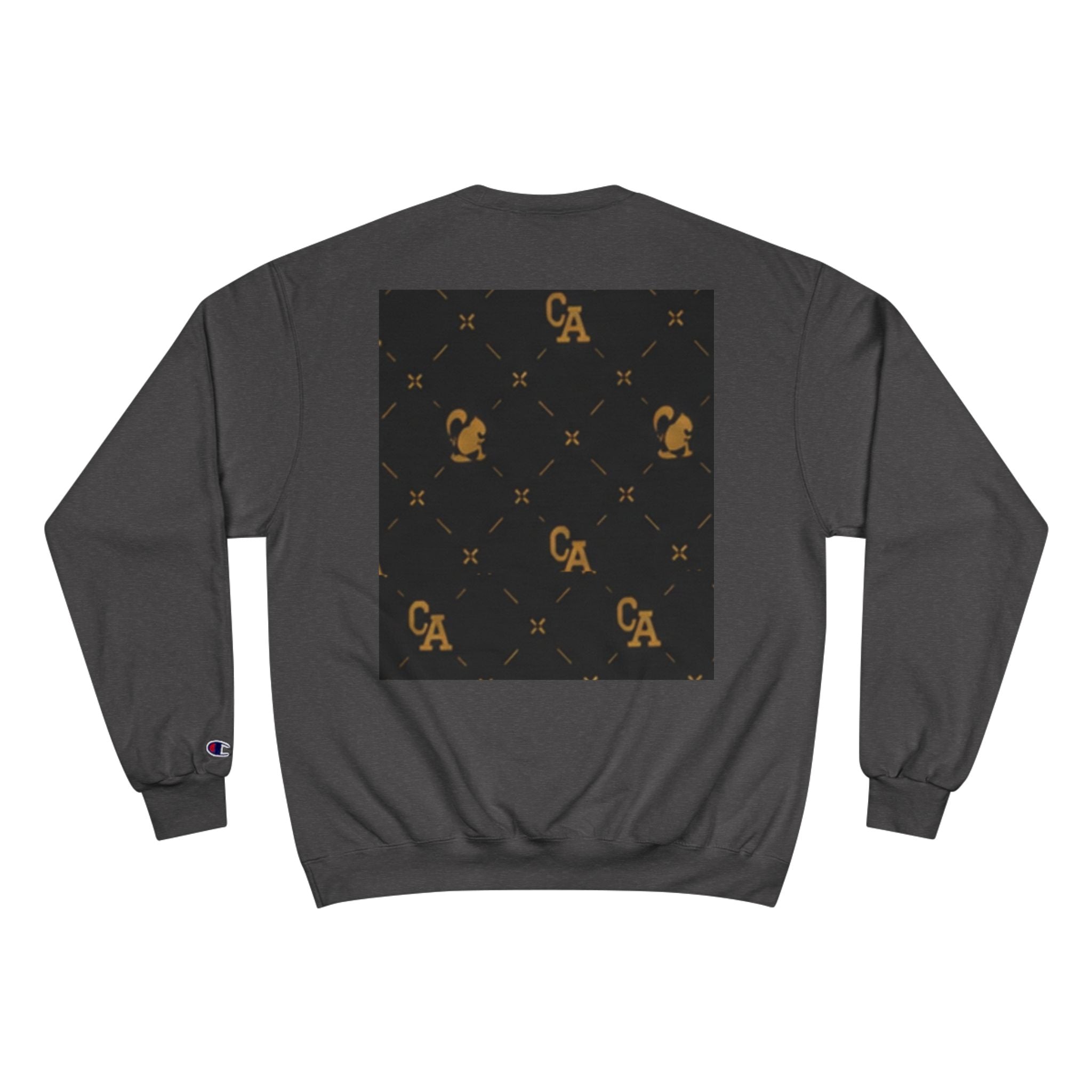 Champion Sweatshirt — Gold Monogram Luxury Pattern Crewneck