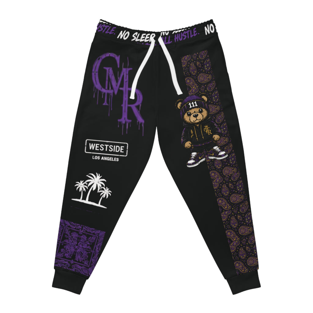 Streetwear Joggers — 'No Sleep All Hustle' LA Westside Graphic Athletic Pants