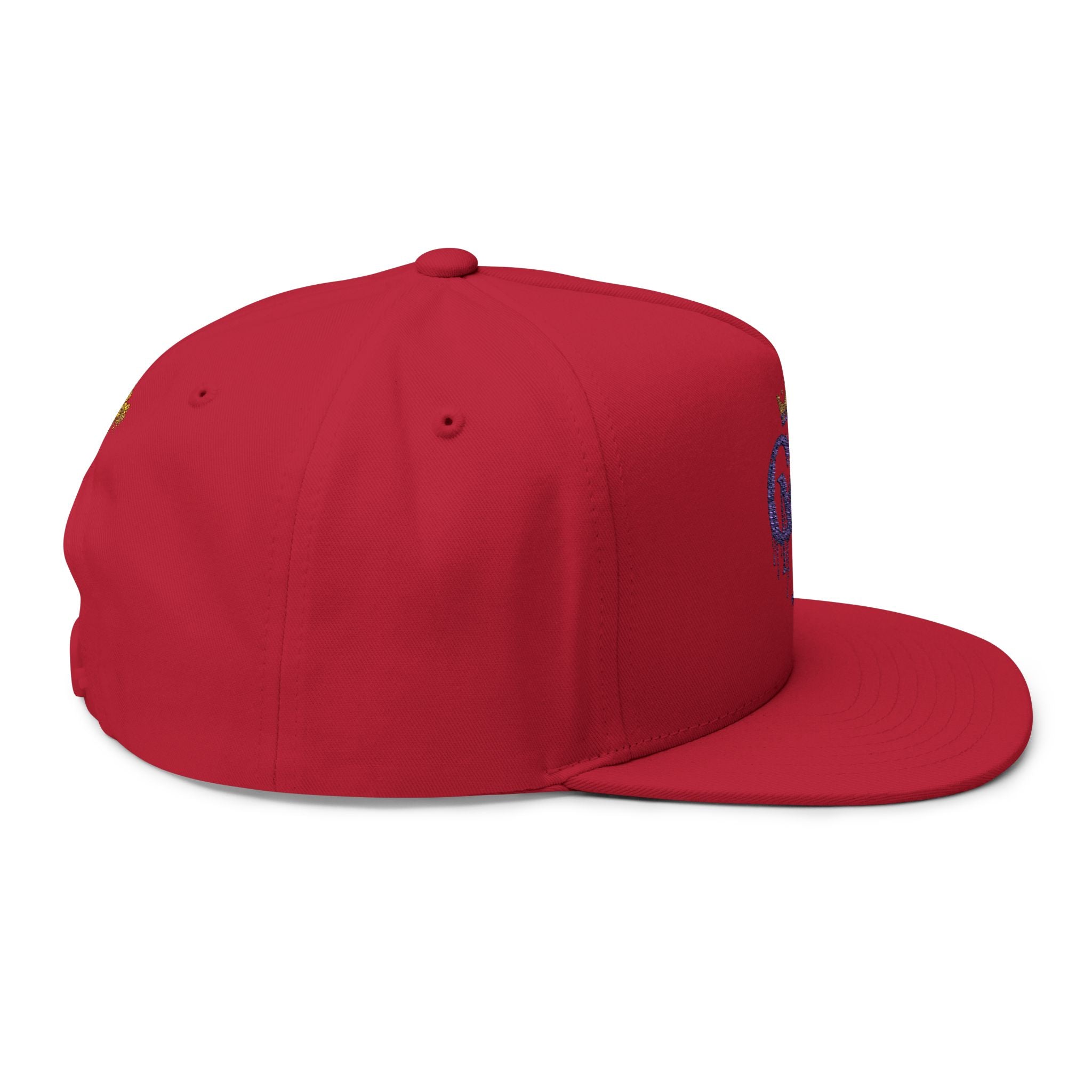 Royal Graffiti Flat Bill Cap — Embroidered CMR Crown Logo