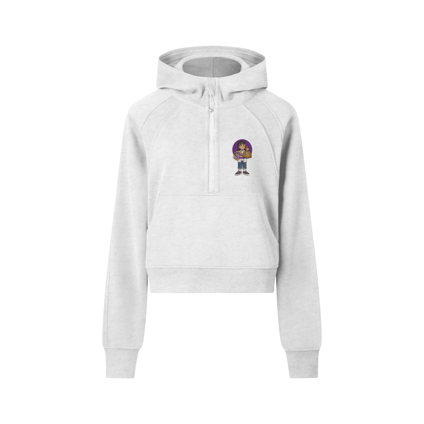 Cropped Half-Zip Hoodie