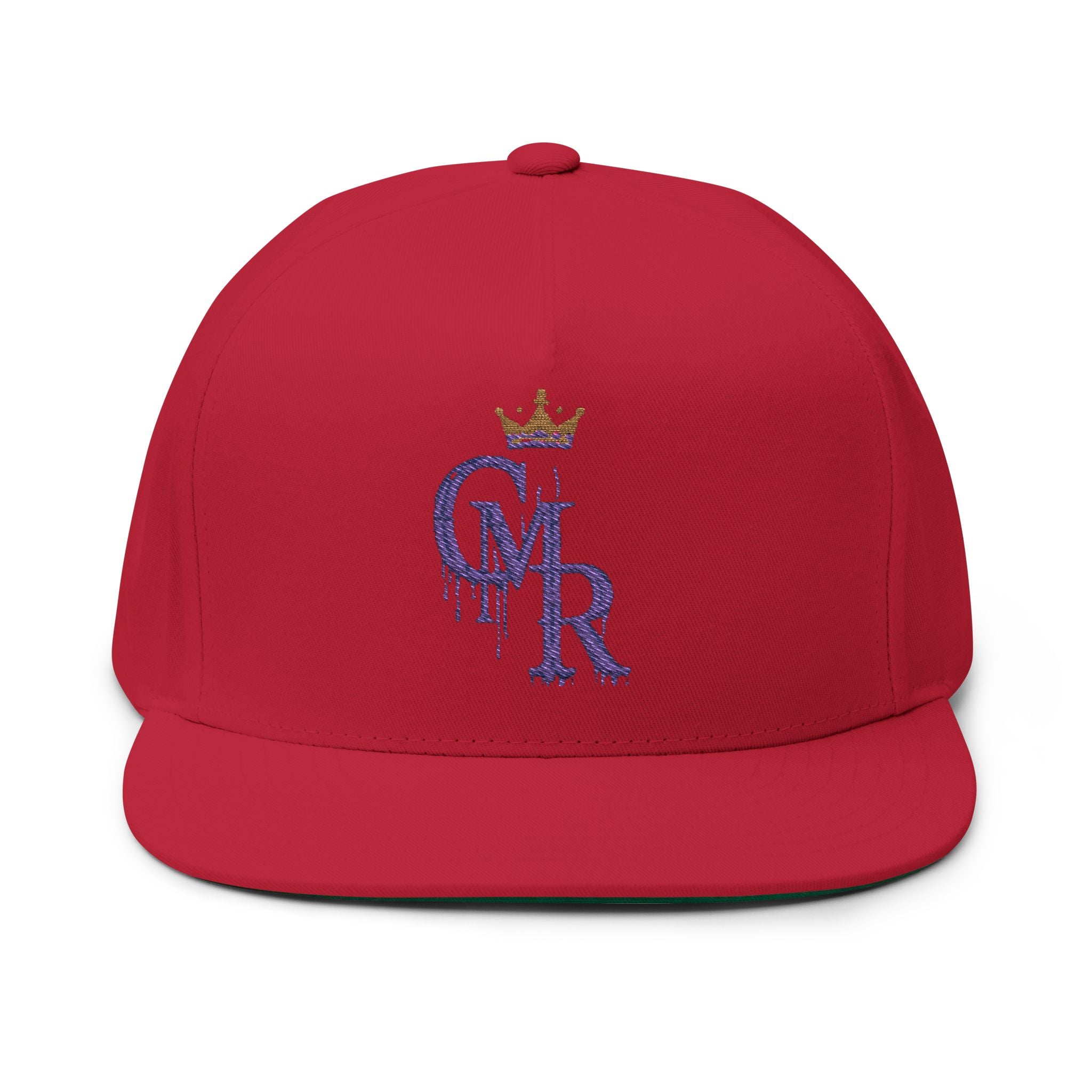 Royal Graffiti Flat Bill Cap — Embroidered CMR Crown Logo