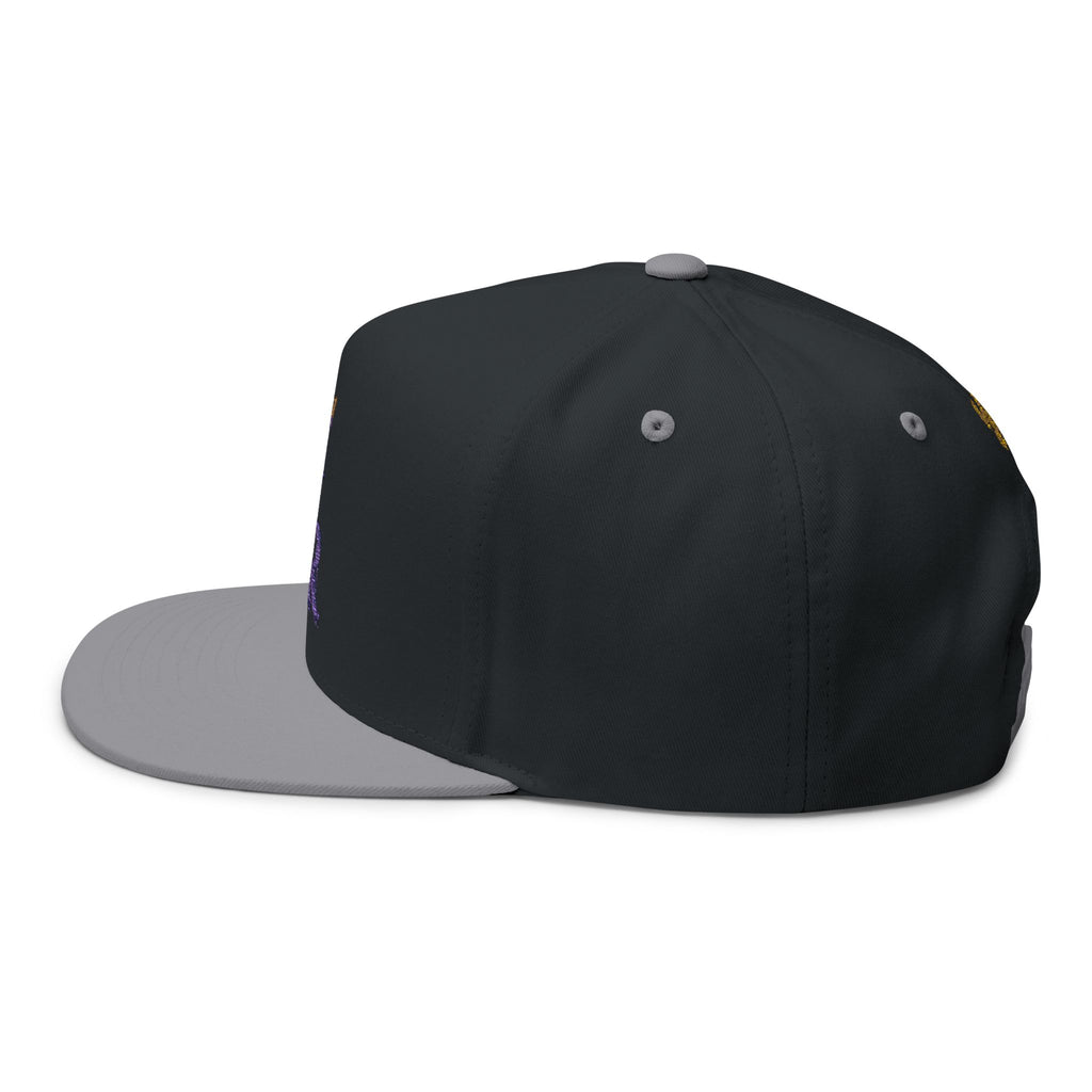 Royal Graffiti Flat Bill Cap — Embroidered CMR Crown Logo