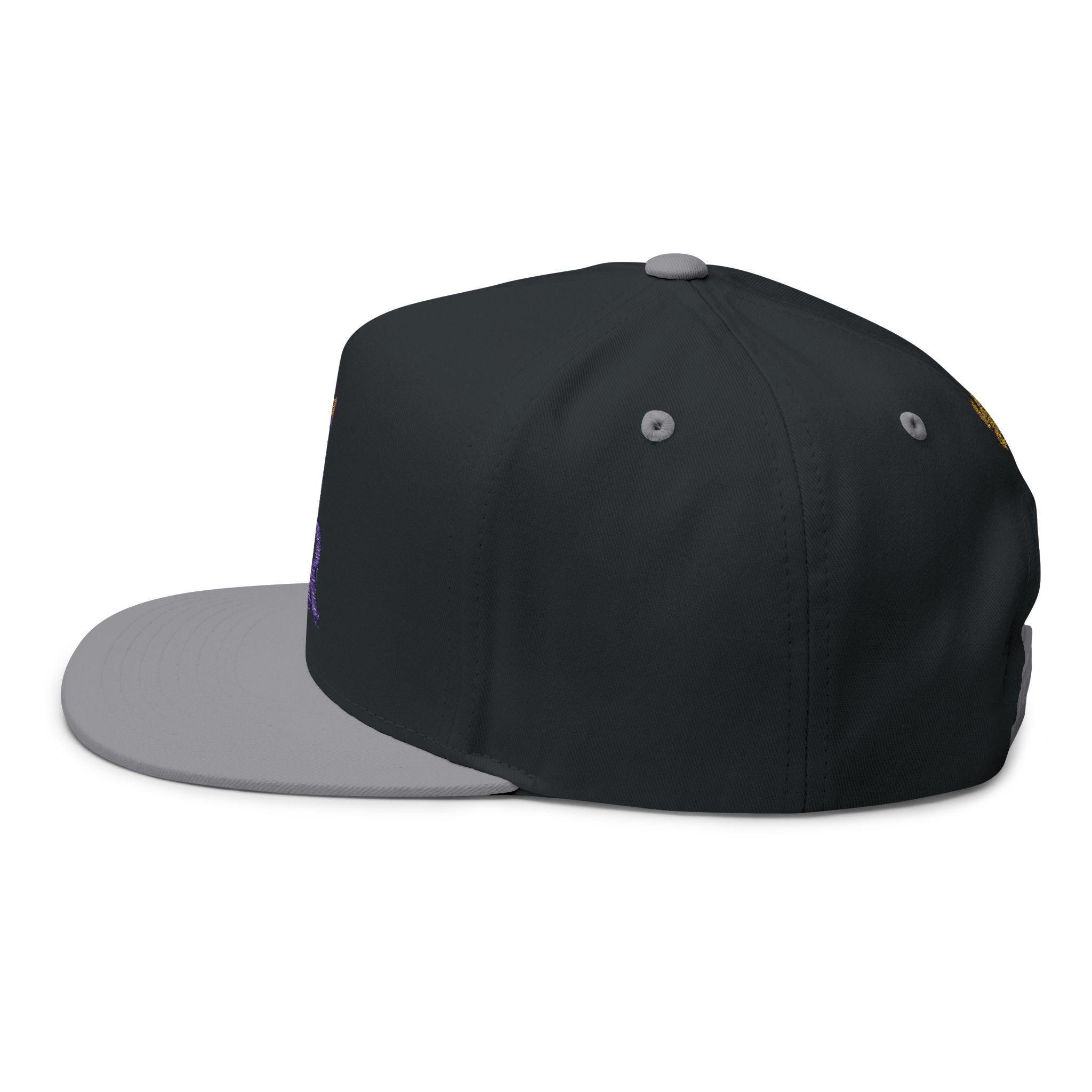 Royal Graffiti Flat Bill Cap — Embroidered CMR Crown Logo