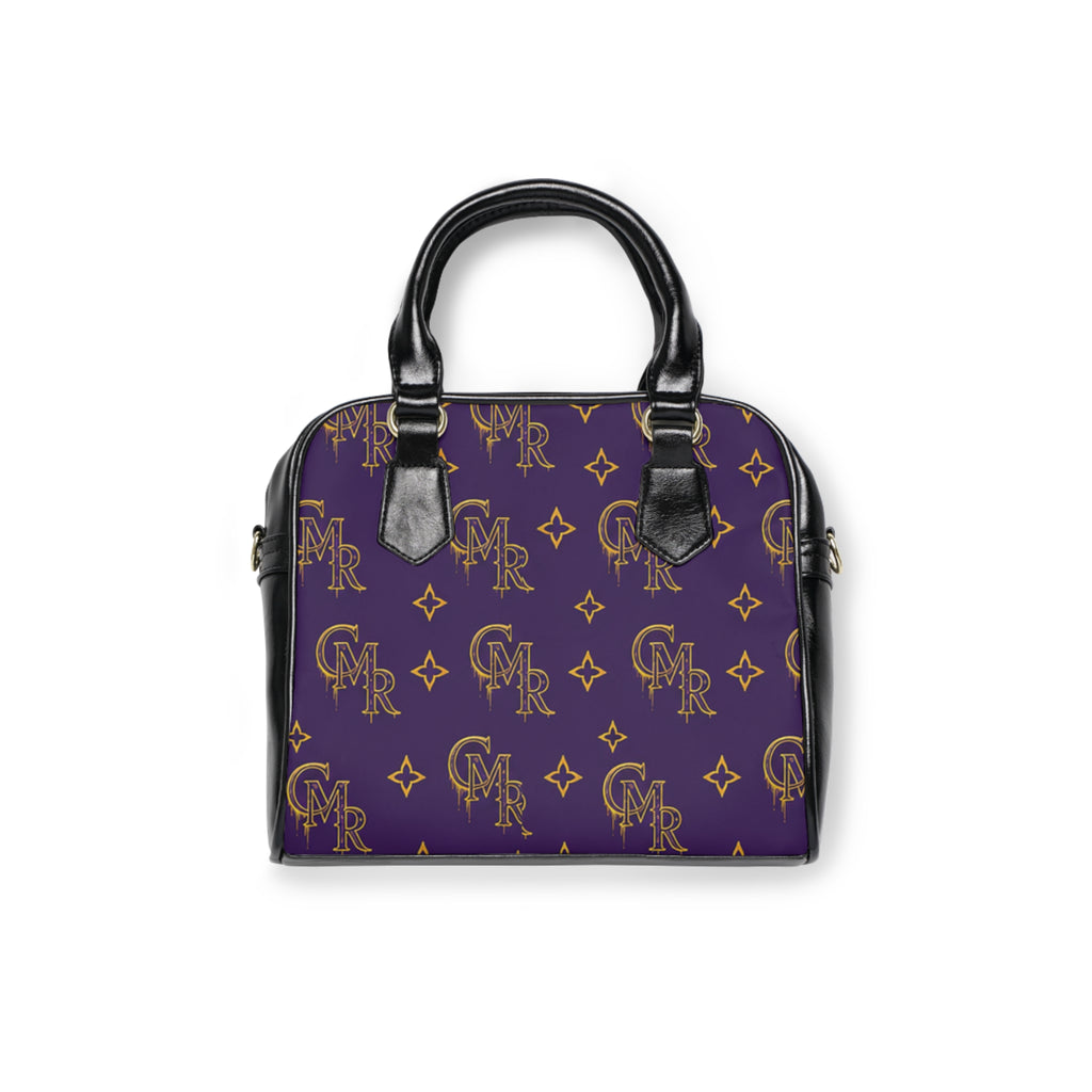 Monogram Purple Shoulder Handbag - Luxury Patterned Satchel