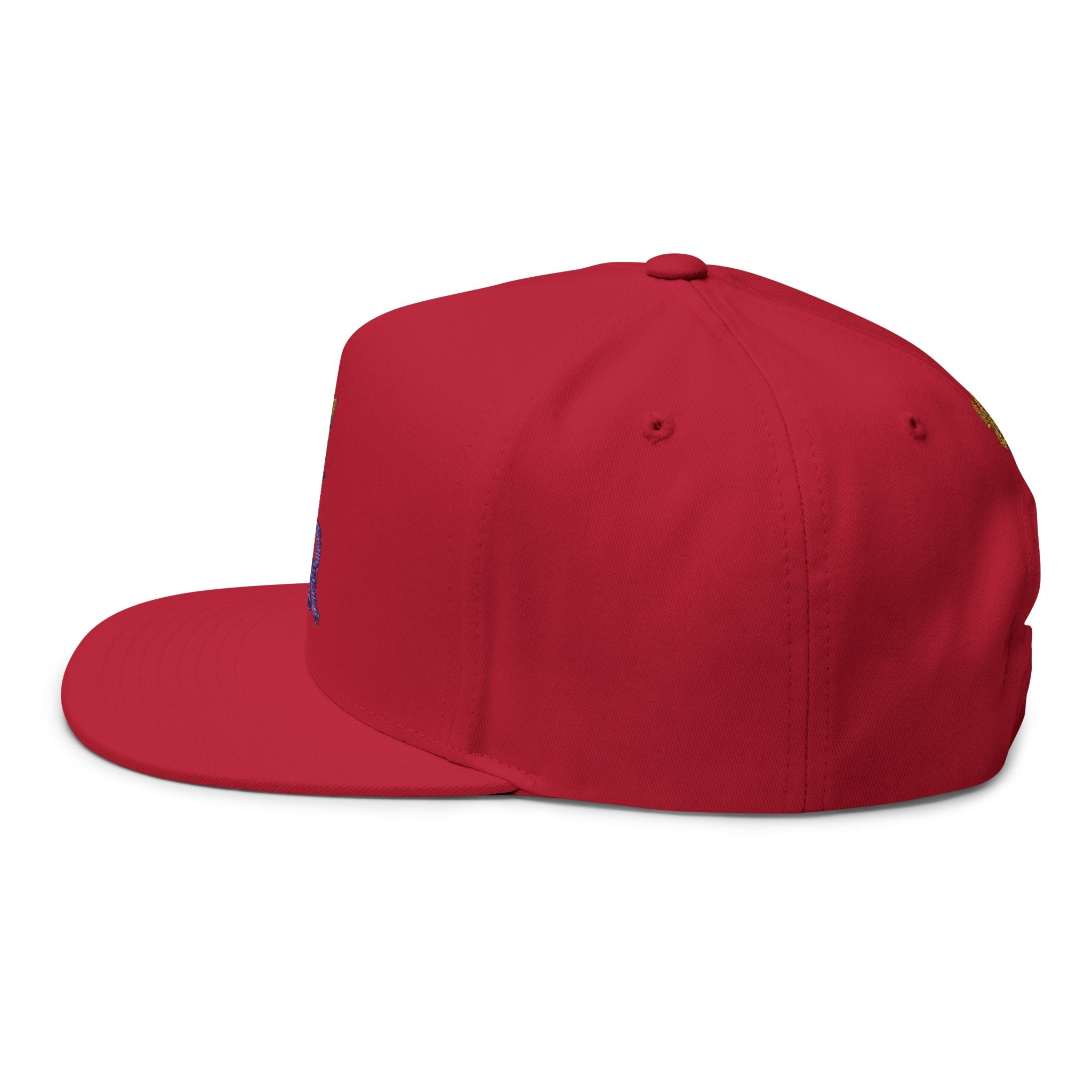Royal Graffiti Flat Bill Cap — Embroidered CMR Crown Logo