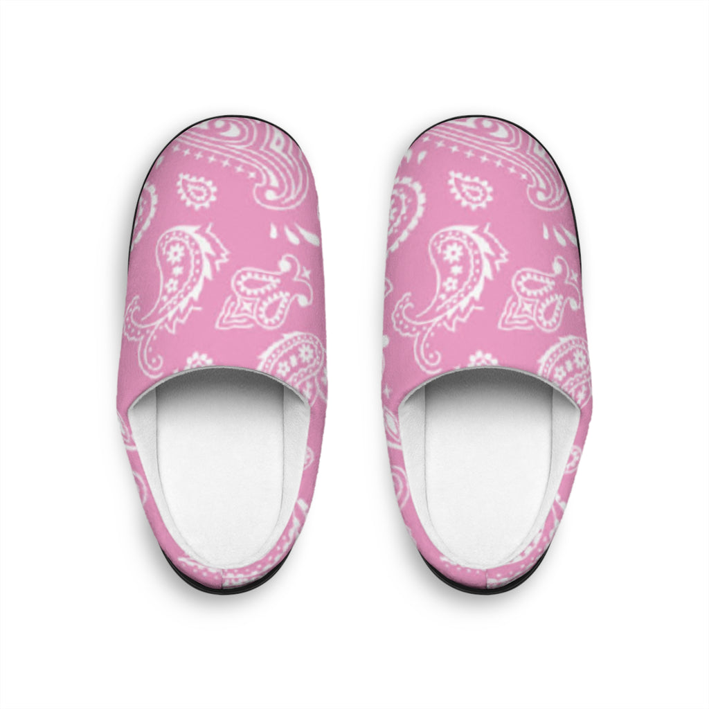 Pink Paisley Women's Indoor Slippers — Cozy Slip-On House Shoes