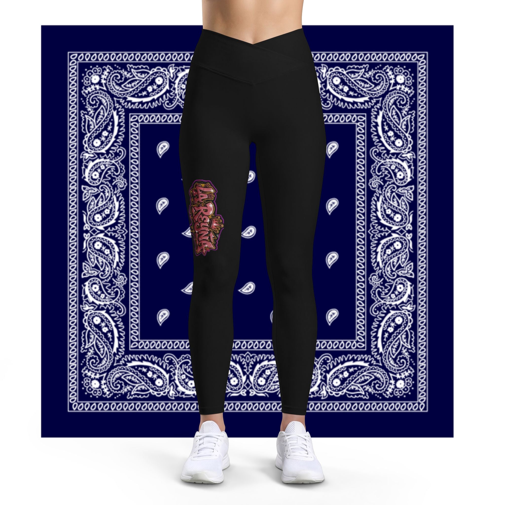Womens Luxe Leggings — Gothic Rose Side Graphic Leggings