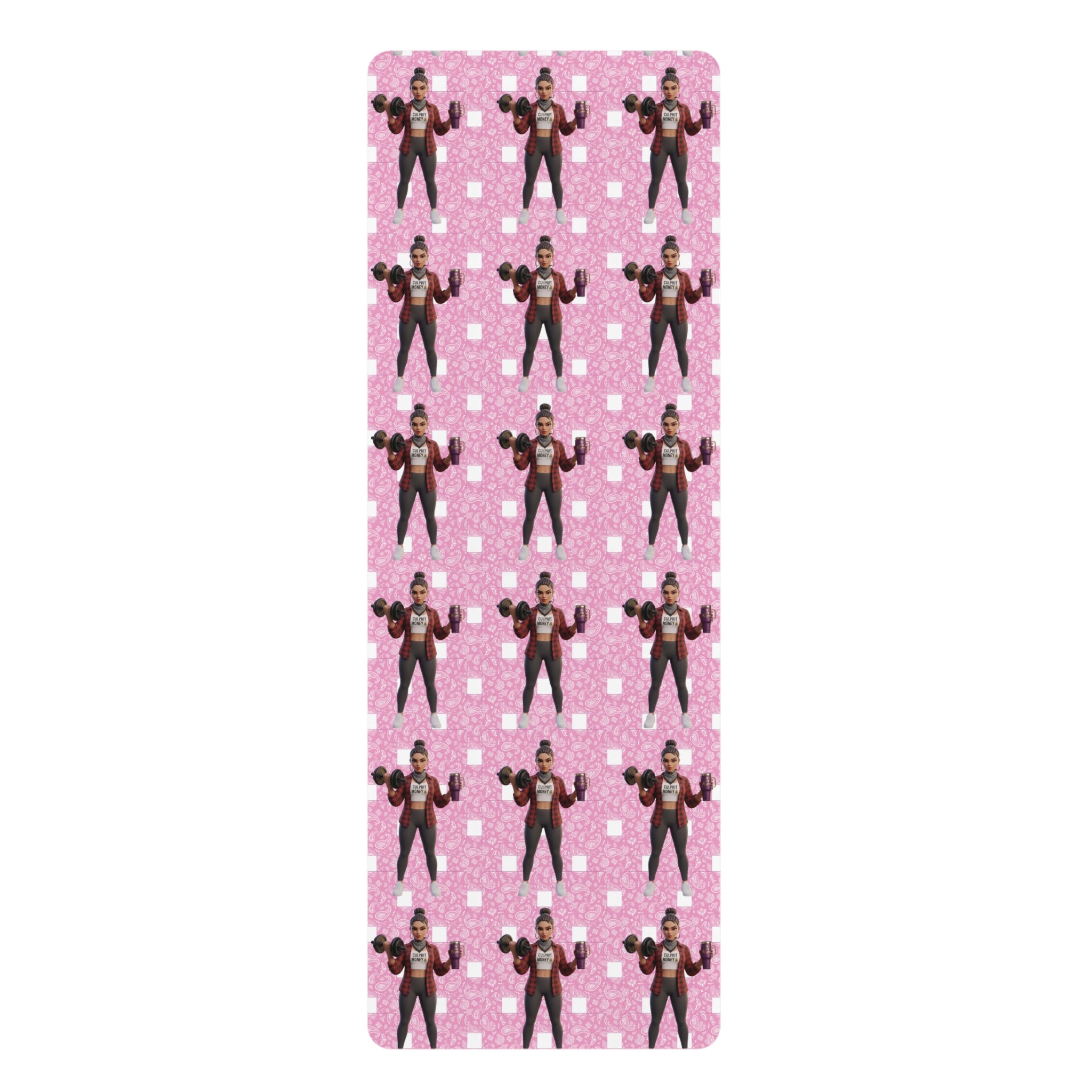 Pink Holiday Gorilla Pattern Yoga Mat - Cute Animal Fitness Mat for Women & Gift