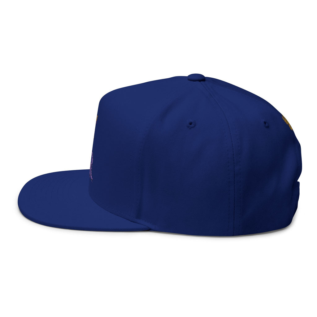 Royal Graffiti Flat Bill Cap — Embroidered CMR Crown Logo