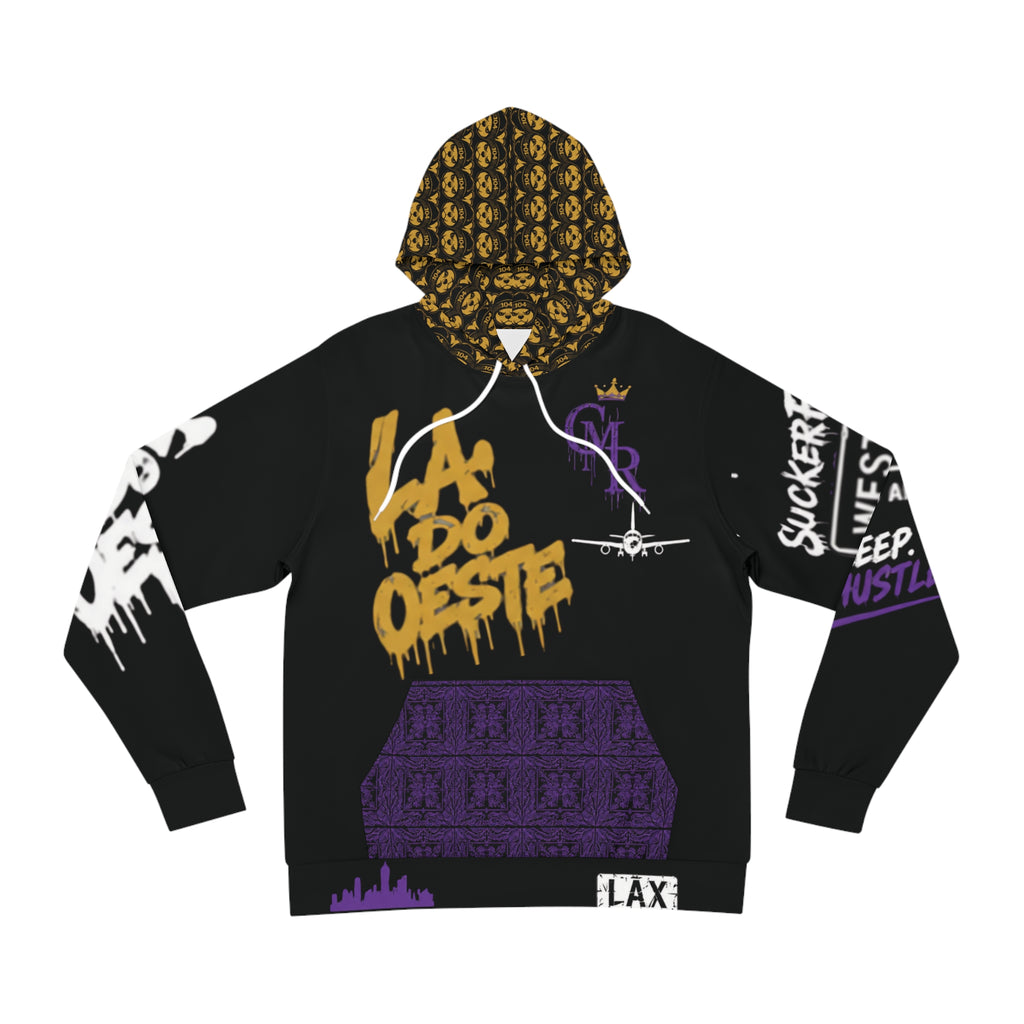 Monogram Repeat Fashion Hoodie – All-Over Print Casual Pullover