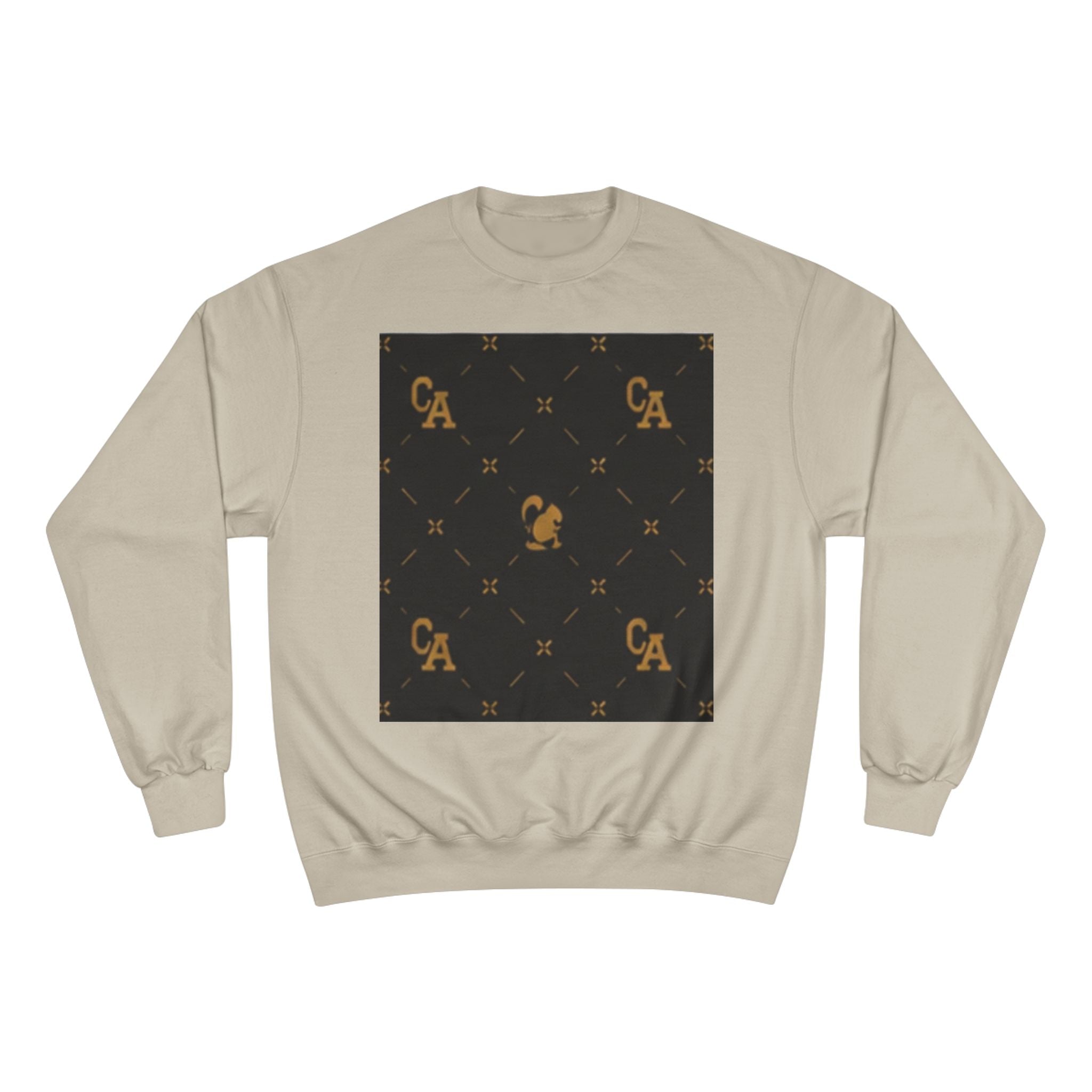 Champion Sweatshirt — Gold Monogram Luxury Pattern Crewneck