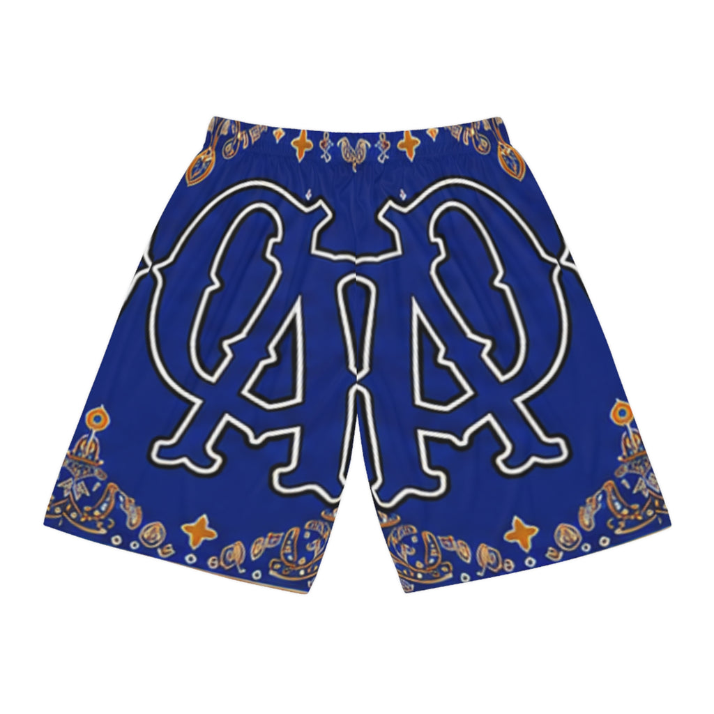 Basketball Shorts — Blue Bandana CA Logo ‘Wear Your Sound’ (AOP)
