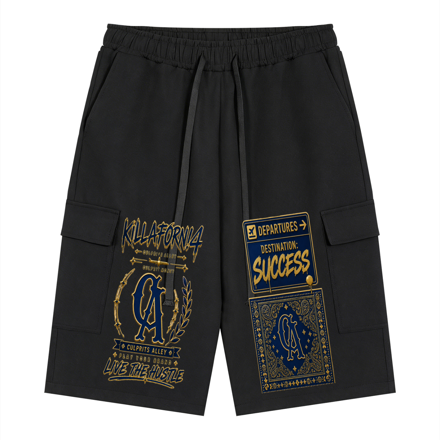 Unisex Drawstring Cargo Shorts