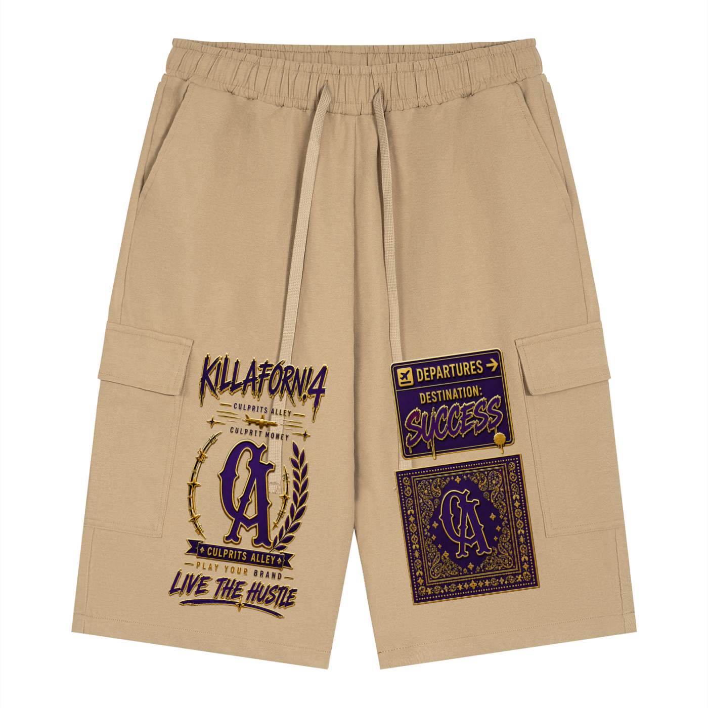 Unisex Drawstring Cargo Shorts