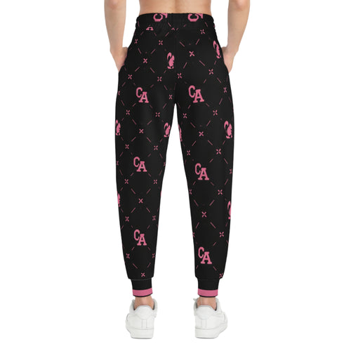 Athletic Joggers — Black & Pink Monogram Lounge Pants