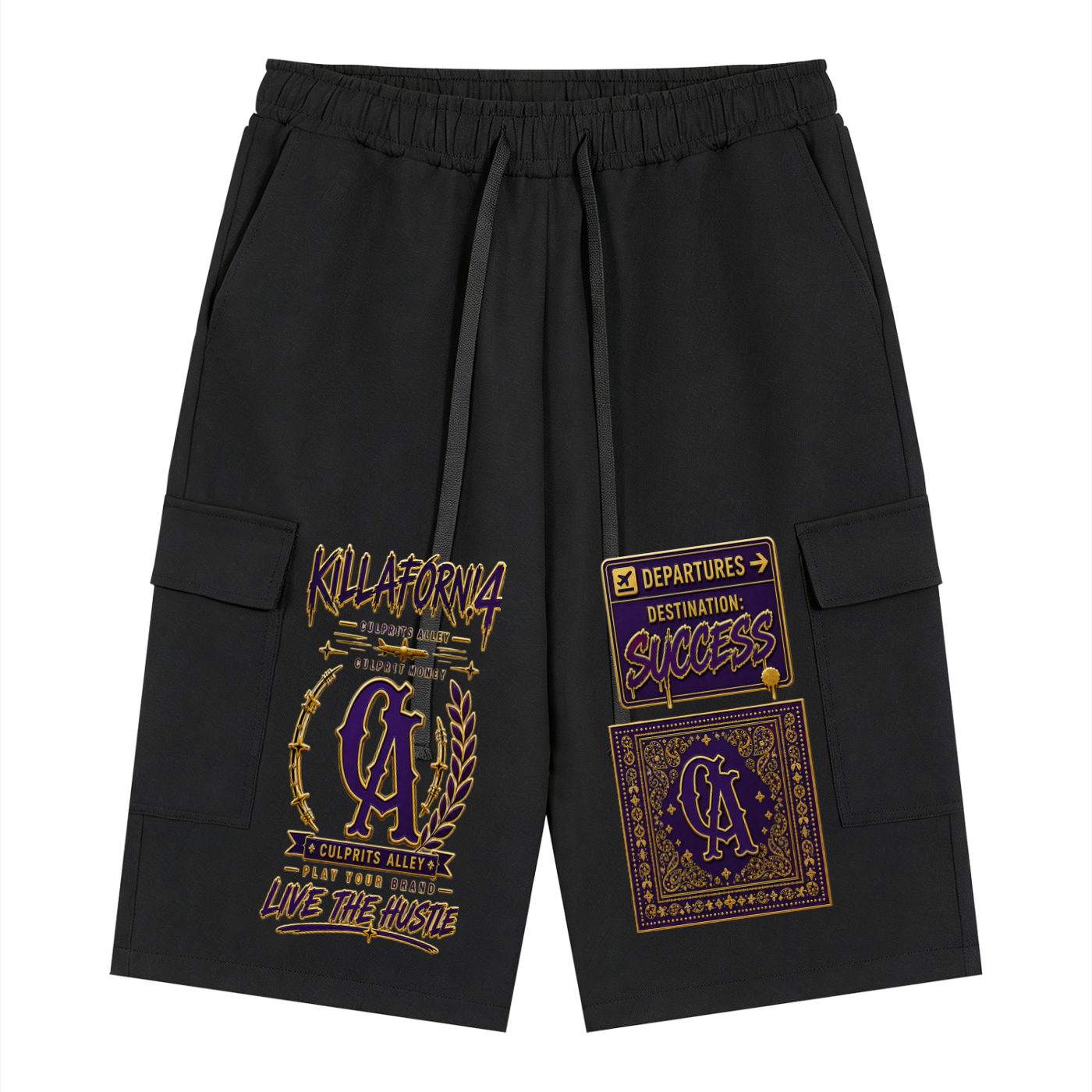 Unisex Drawstring Cargo Shorts