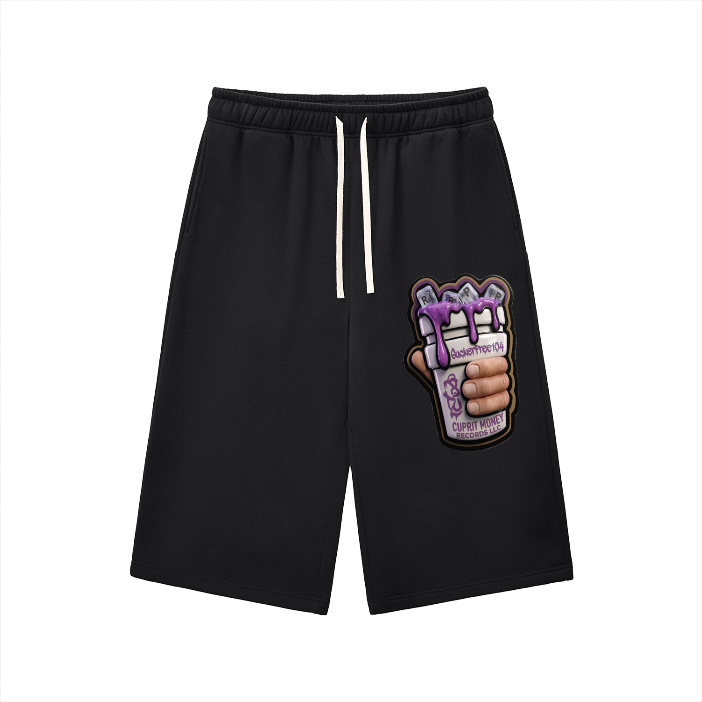 Relaxed Drawstring Three-quarter Sweatpants