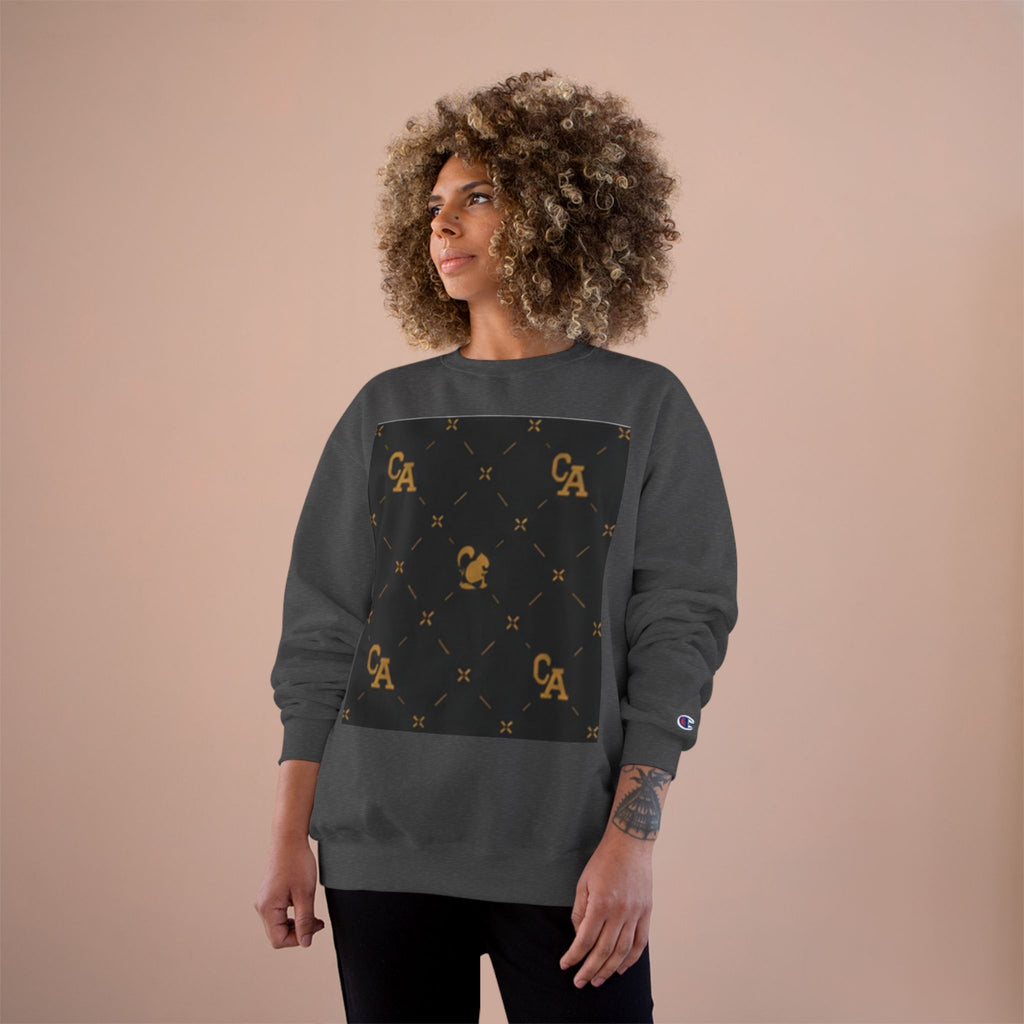 Champion Sweatshirt — Gold Monogram Luxury Pattern Crewneck