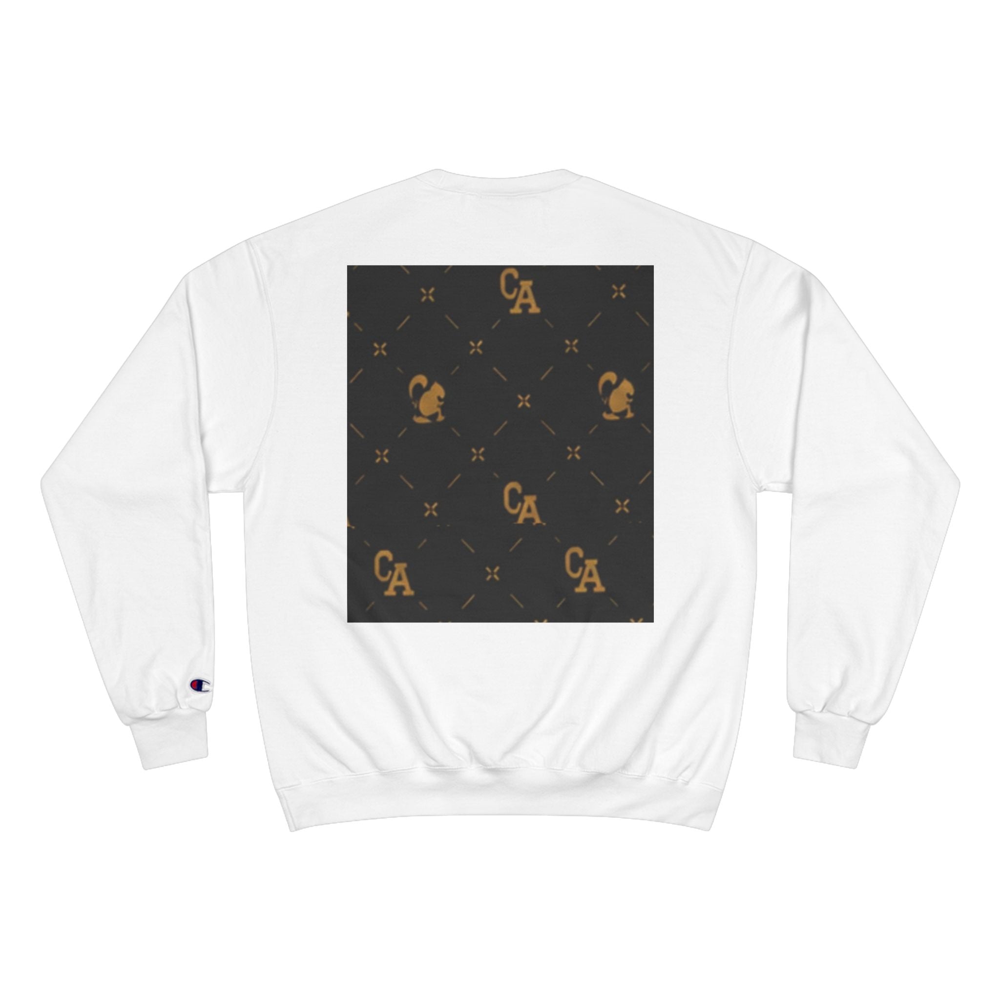 Champion Sweatshirt — Gold Monogram Luxury Pattern Crewneck