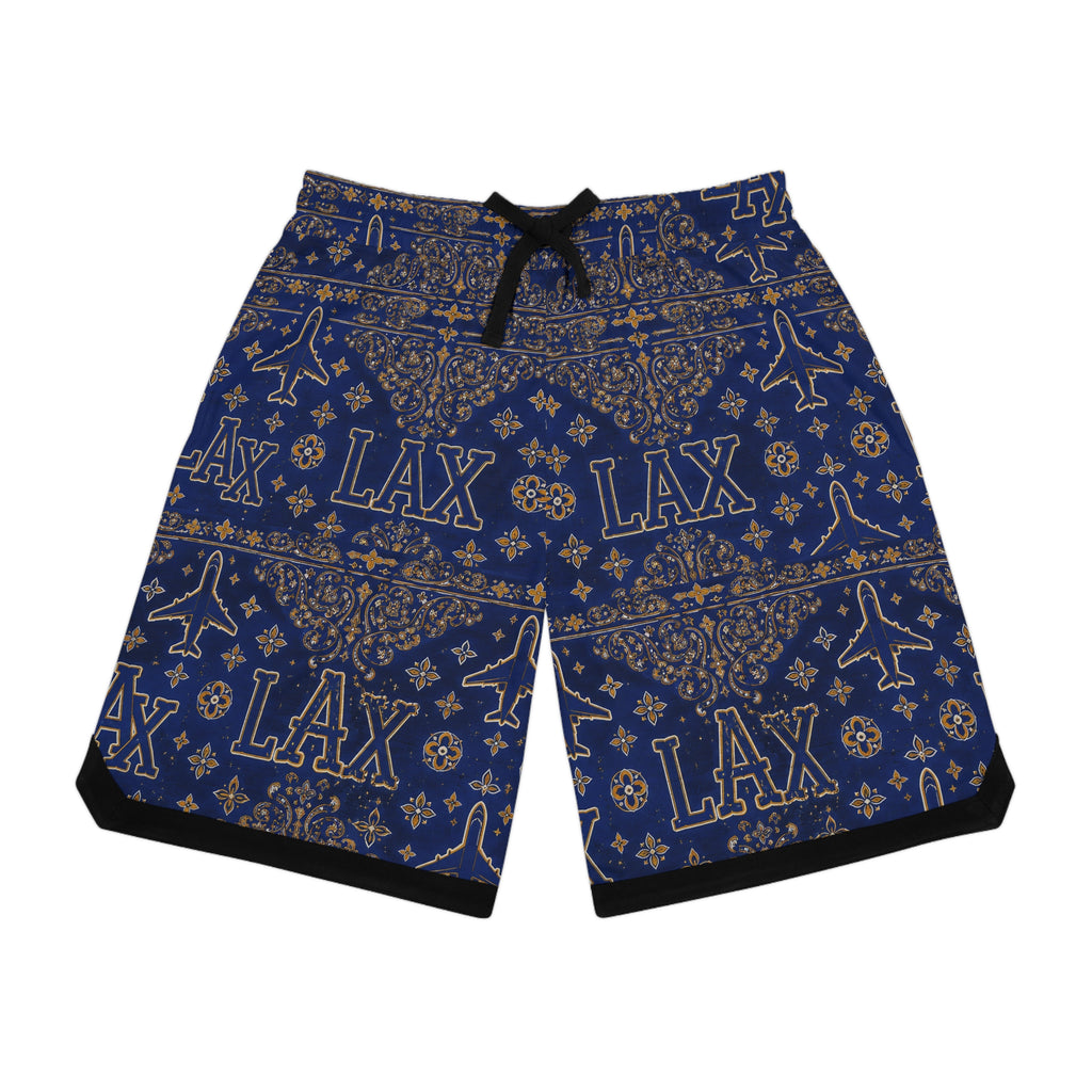 LAX Lacrosse Bandana-Print Rib Shorts — Athletic Casual Summer Wear