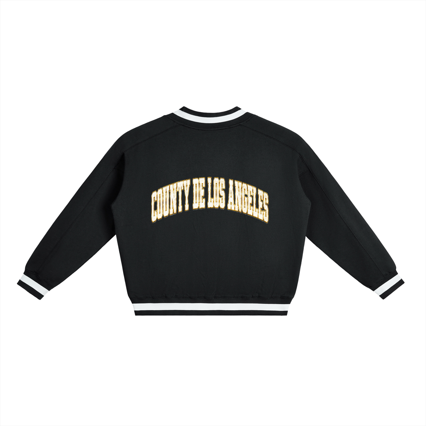 V-Neck Contrast Collar Boxy Sweatshirt