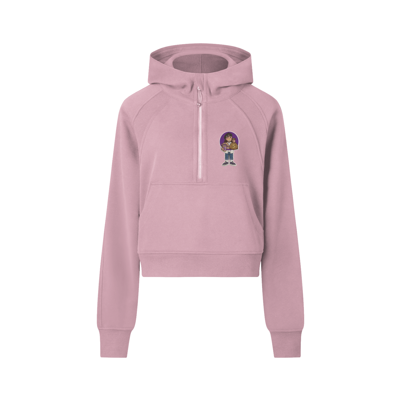 Cropped Half-Zip Hoodie